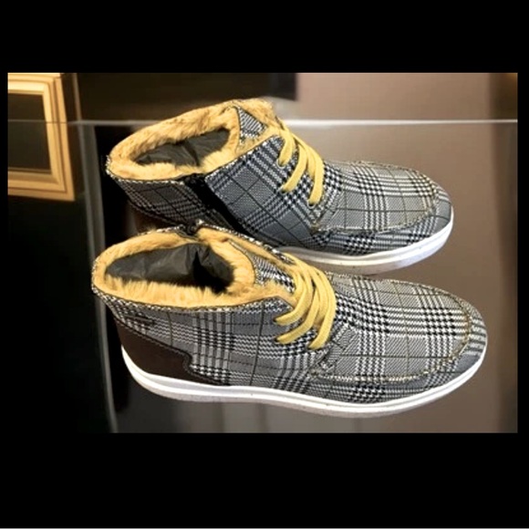 Plaid Black Yellow Fur Boot Zip-Up & Lace Romika Helsinki 02 Sz40 8-8.5 Sneakers - Picture 11 of 16